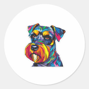 Graffiti Inspiriert Miniature Schnauzer-Hundkleber Runder Aufkleber