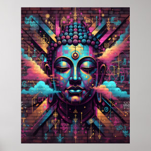 Graffiti-inspirierte moderne Kunst meditierender Poster