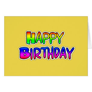 Graffiti Jaune Texte Bonne carte d'anniversaire