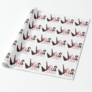 GRAFFITI JESUS RETTE rot Geschenkpapier