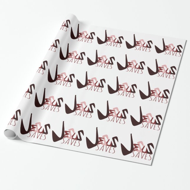 GRAFFITI JESUS RETTE rot Geschenkpapier (Ungerollt)