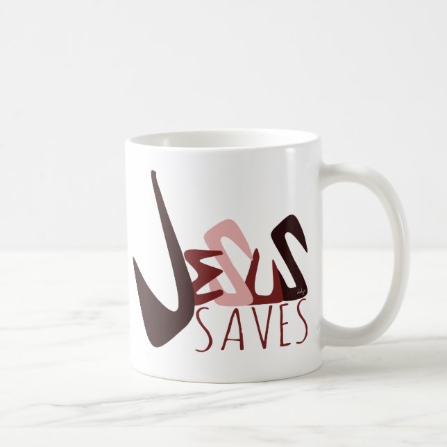 GRAFFITI JESUS RETTE rot Kaffeetasse (Rechts)