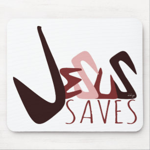 GRAFFITI JESUS RETTE rot Mousepad