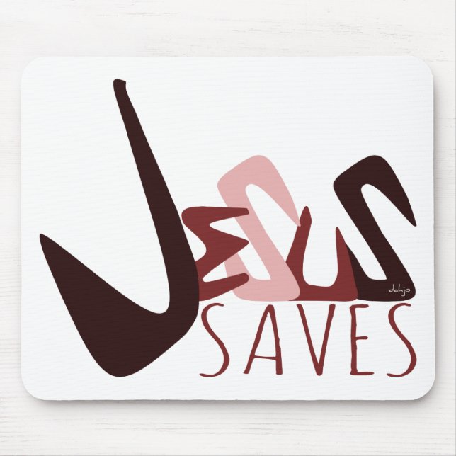 GRAFFITI JESUS RETTE rot Mousepad (Vorne)