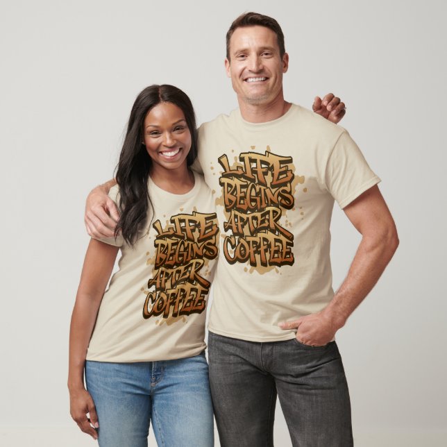 Graffiti-Kaffee-Zitat T-Shirt (Unisex)