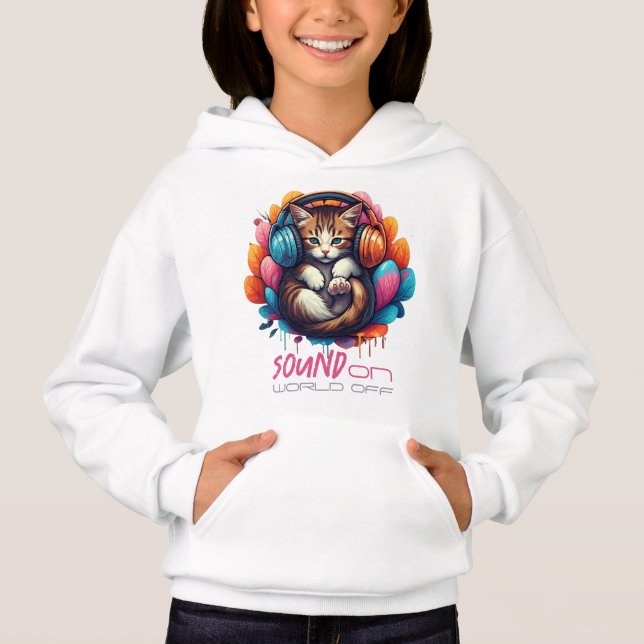 Graffiti Kitten Vibe Apparel - Benutzerdefinierter Hoodie (Vorderseite)