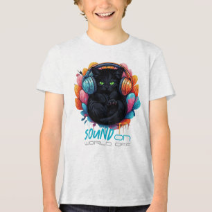 Graffiti Kitty Vibe Apparel - Black Tri-Blend Shirt