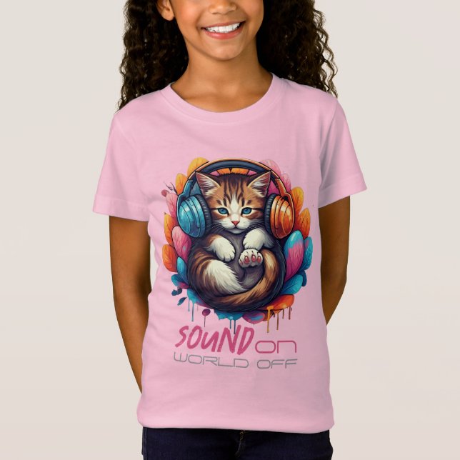 Graffiti Kitty Vibe Apparel - Brown Tabby T-Shirt (Vorderseite)