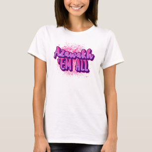 Graffiti-Kunst für Hundebesitzer Azawakh in Rosa T-Shirt