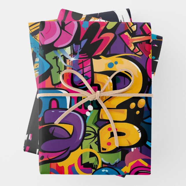 Graffiti-Kunst Geschenkpapier Set (Beispiel)