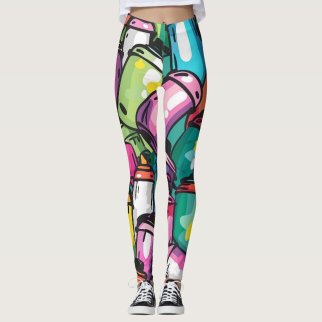Graffiti-Kunst Leggings (Vorderseite)