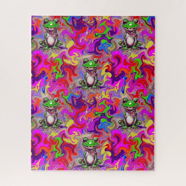 Graffiti-Kunst psychedelische Frösche farbenfrohe  (Vertikal)