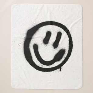 Graffiti lächelnd Gesicht Emoticon in schwarz auf  Sherpadecke