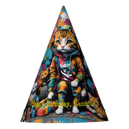 Graffiti Legend Street Cat Happy Birthday Name Partyhütchen