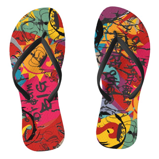 Graffiti-Liebe Flip Flops (Fußbett)