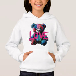 Graffiti Liebe Teddy Bear Streetwear Girl Hoodie