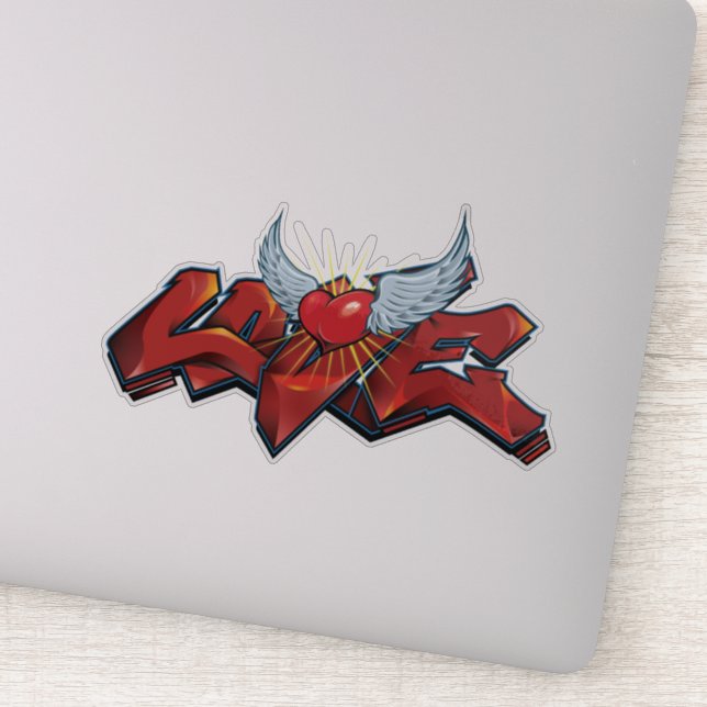 Graffiti Liebe Vinyl Sticker hat eine Hip Hop-Bris (Detail)