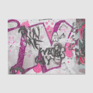 Graffiti Lila White Urban Street Bridge Kunst Seidenpapier