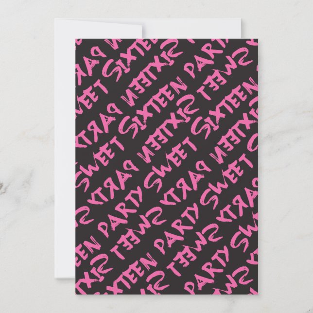 Graffiti Look Fashion Girl Sweet 16 Geburtstag Einladung (Vorderseite)