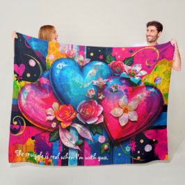 [Graffiti Love}  Romantic Funny Snuggle Throw  Fleecedecke