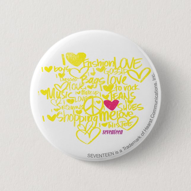 Graffiti magentarot/Gelb Button (Vorderseite)