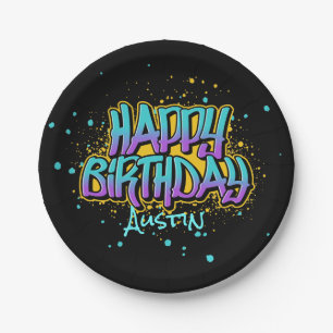 Graffiti Messy Paint Pappteller