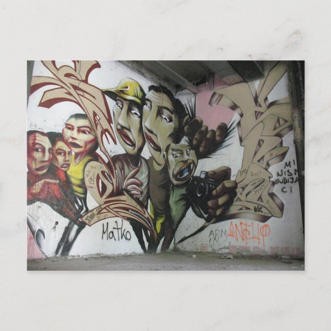 Graffiti : Mostar (Herzégovine) - Postkarte (Vorderseite)