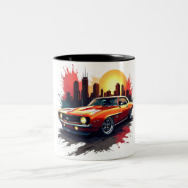 Graffiti-Muscle-Car Zweifarbige Tasse