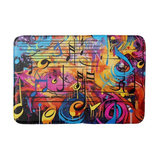 Graffiti Musical Notes Bath Mat Badematte (Vorderseite)