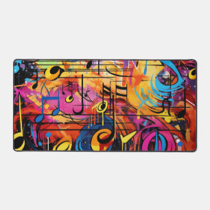 Graffiti Musical Notes Desk Mat Schreibtischunterlage