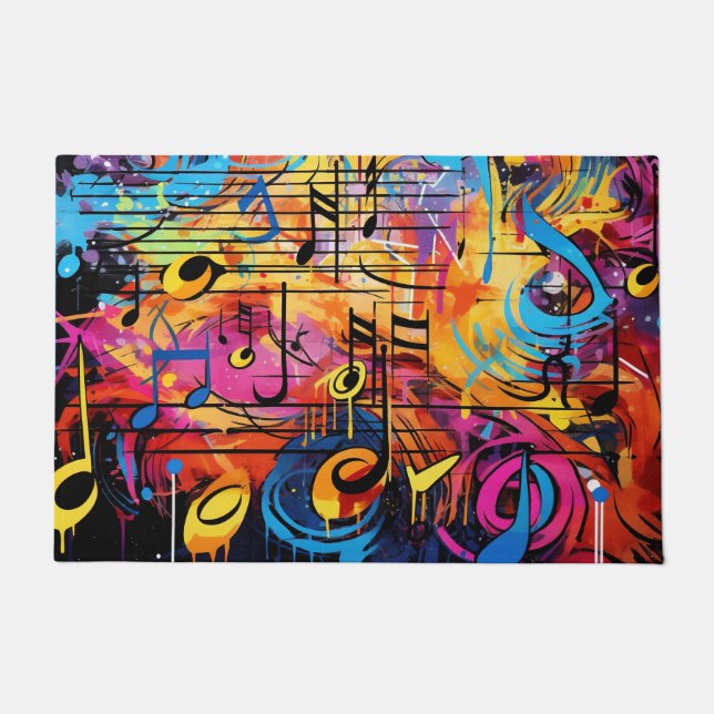 Graffiti Musical Notes Doormat Fußmatte (Vorderseite)