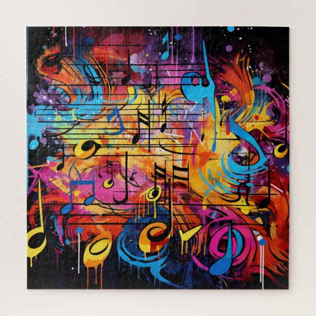 Graffiti Musical Notes Puzzle (Vertikal)
