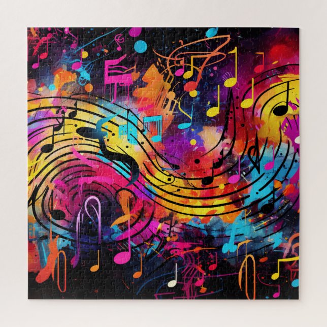 Graffiti Musical Notes Puzzle (Vertical)