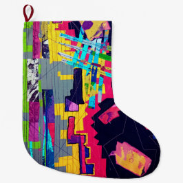 Graffiti-Muster Großer Weihnachtsstrumpf