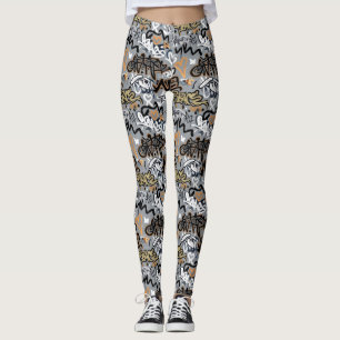 Graffiti-Muster Leggings