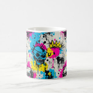 Graffiti-Muster mit Neon Colors und Urban Grunge Kaffeetasse