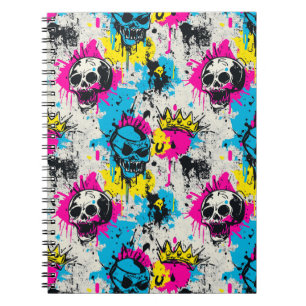 Graffiti-Muster mit Neon Colors und Urban Grunge Notizblock