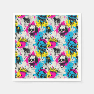 Graffiti-Muster mit Neon Colors und Urban Grunge Serviette