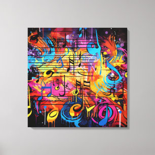 Graffiti Notes musicales Toile Art