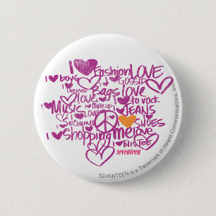 Graffiti orange/lila button