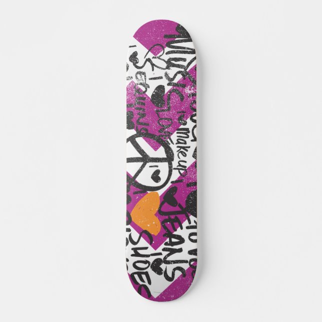 Graffiti-Orange Skateboard (Vorne)