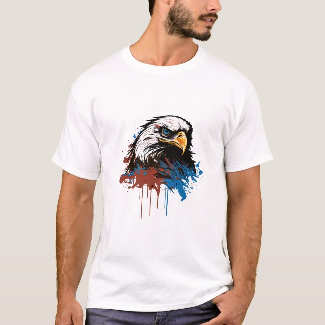 Graffiti Paint Eagle Bird Creative Art Malerei T-Shirt (Vorderseite)