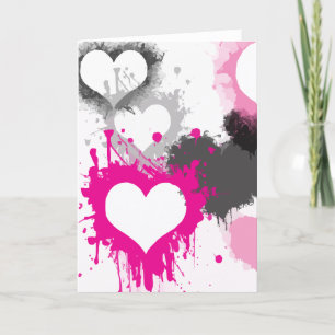 Graffiti Paint Splash Heart Carte Saint-Valentin