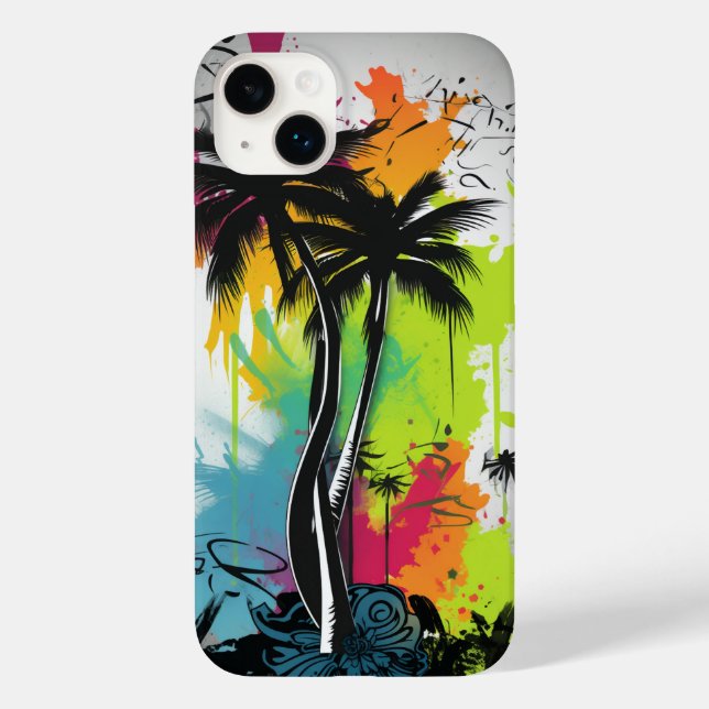 Graffiti Palm Tree Case-Mate iPhone 14 Plus Hülle (Rückseite)