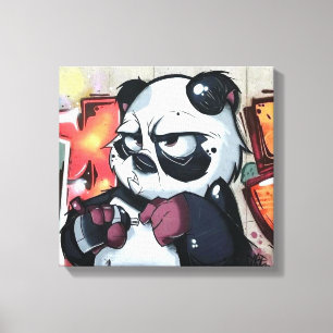 Graffiti Panda Bear Leinwanddruck