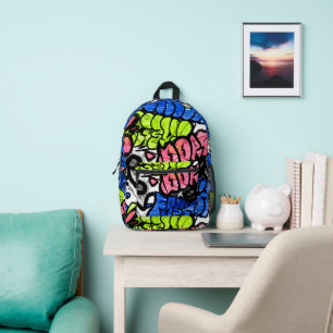 Graffiti Pattern Bedruckter Rucksack