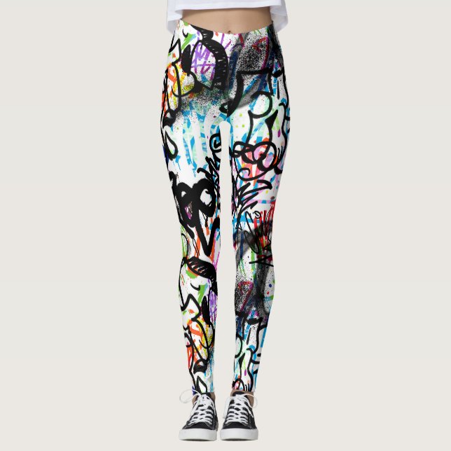 Graffiti Pattern Leggings (Vorderseite)