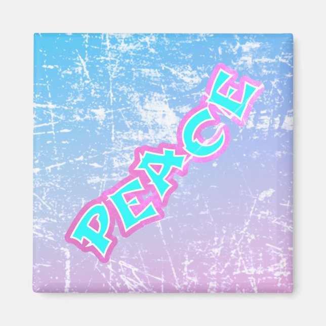 Graffiti Peace Distressed Look Magnet (Vorne)