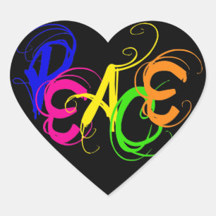 Graffiti Peace Herz-Aufkleber