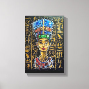 Graffiti Pharaoh Königin Nefertiti Leinwanddruck